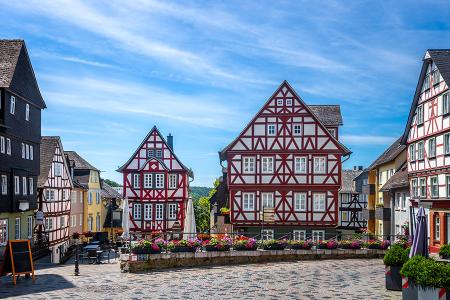Blick auf den historischen Maismarkt in Wetzlar
