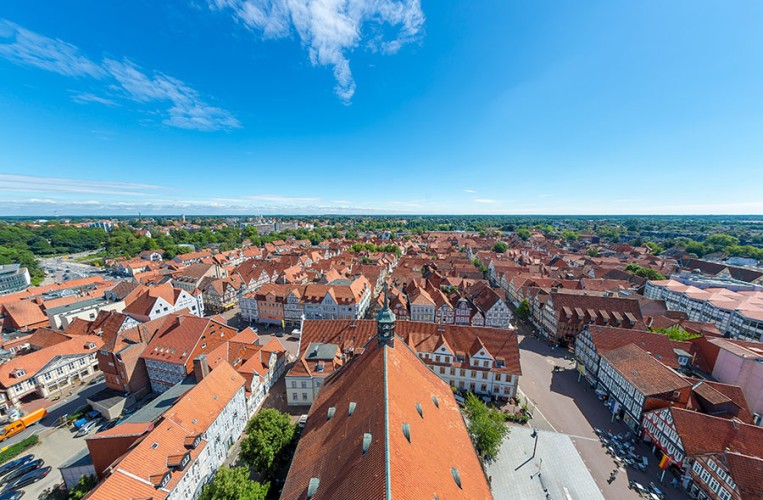 Fantastischer Ausblick über den historischen Stadtkern von Celle