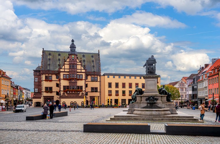 Der Marktplatz  mit dem Rathaus in Schweinfurt