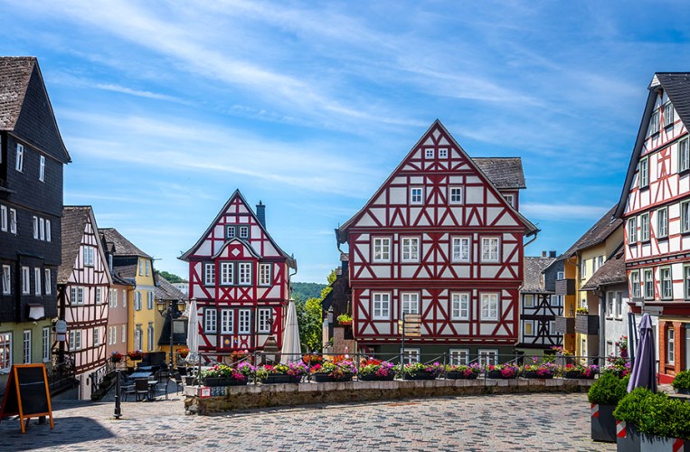 Blick auf den historischen Maismarkt in Wetzlar
