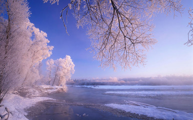 Winterliche Landschaft an der Isar in Geretsried