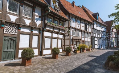 Fachwerkhäuser in der Altstadt von Gütersloh