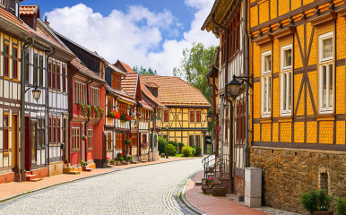 Wunderschöne alte Fassaden in Stolberg im Südharz