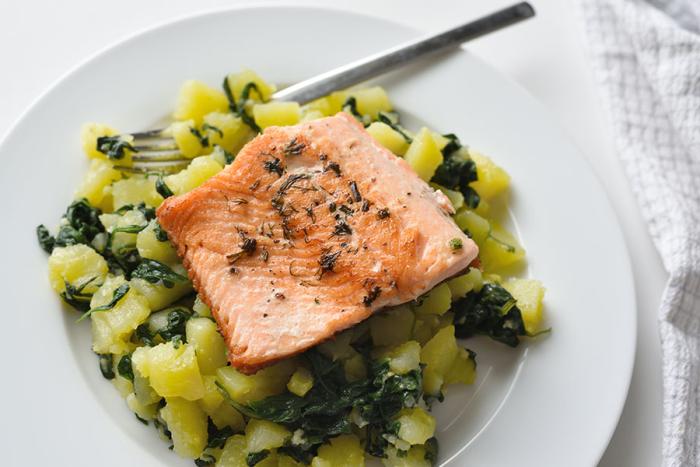 Gebratenes Fischfilet  mit Spessart-Kartoffelgemüse